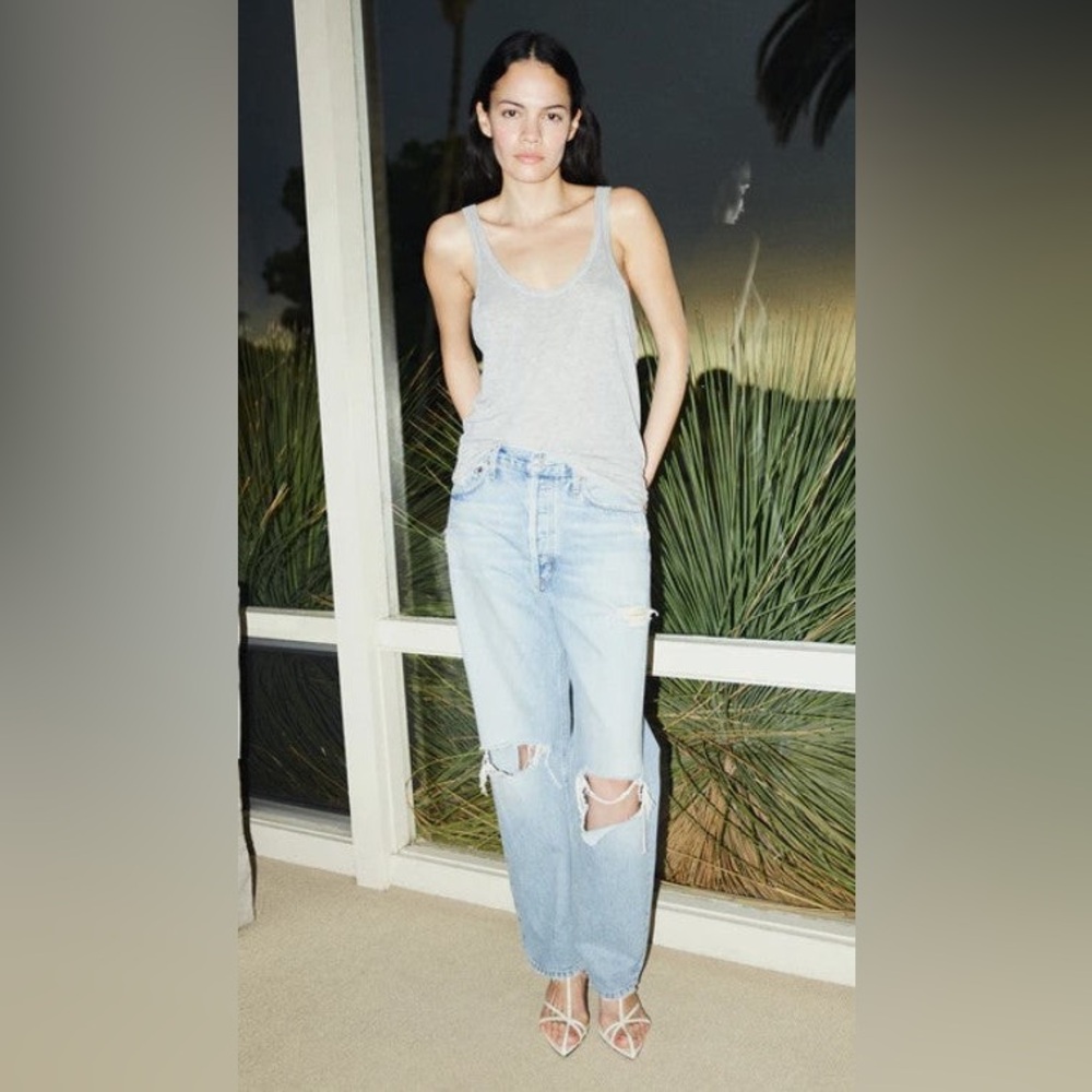 Agolde 90's Mid Rise Loose Fit Straight Jeans in ‘Threadbare’ | Size 29